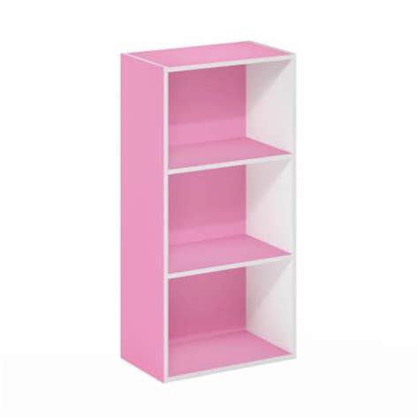 Furinno Luder 3 Tier Open Shelf Bookcase Pinkwhite 1 Fred Meyer