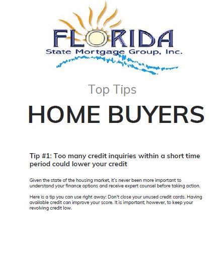 Top Tips For Home Buyers Florida State Mortgage Group Inc