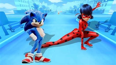 Who Runs Faster Sonic The Hedgehog Sonic Dash Vs Miraculous Ladybug