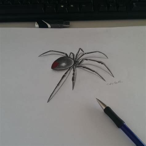 Small And Simple Black Widow Spider Tattoo Design Stencil Spider