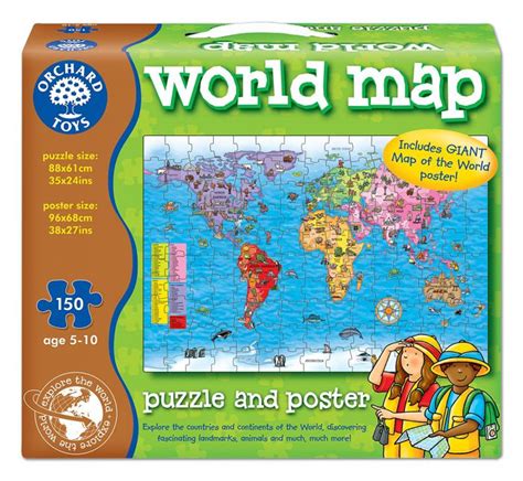 Orchard Toys World Map Puzzle And Poster Puzzles And Games