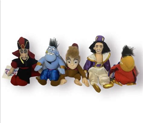Vtg Aladdin Disney Store Plush Mini Bean Bag Dolls Nwt Lot Of 5 £1928