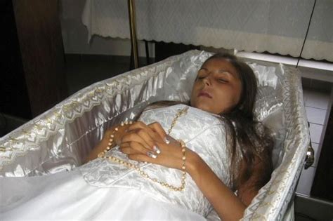 martina in her open casket post mortem