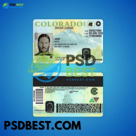 Usa Colorado Driving License Psd Template Psd Best