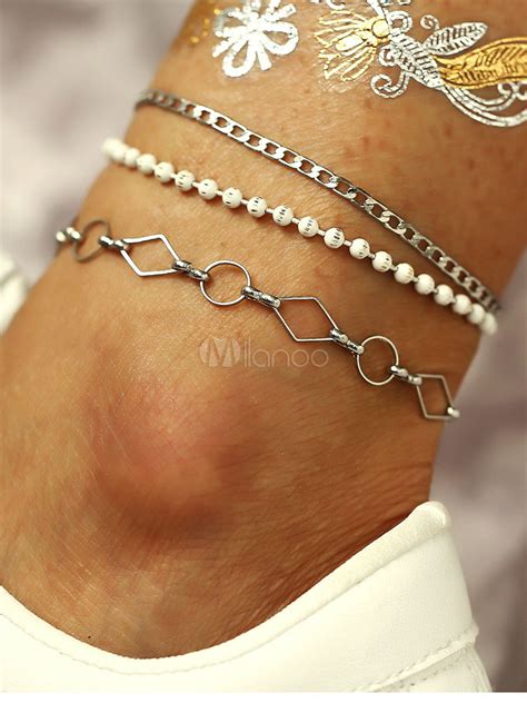 Chic Ankle Chains Metal Alloy Bead Anklet Pendant Foot Chains Womens