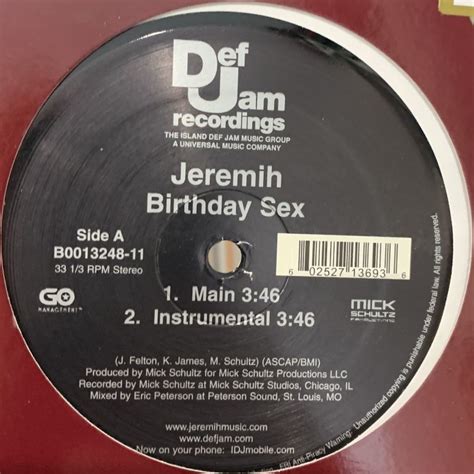 Jeremih Birthday Sex Birthday Sex Up Tempo 12 Fatman Records