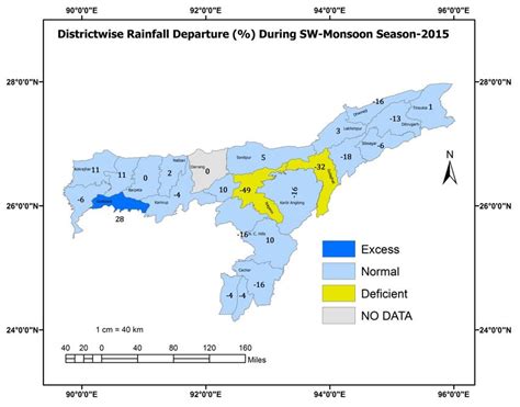 Rainfall Departure During Sw Monsoon Season 2015 Over Assam State Download Scientific