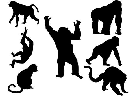 Free Monkey Silhouette Vector Download Free Vector Art Stock
