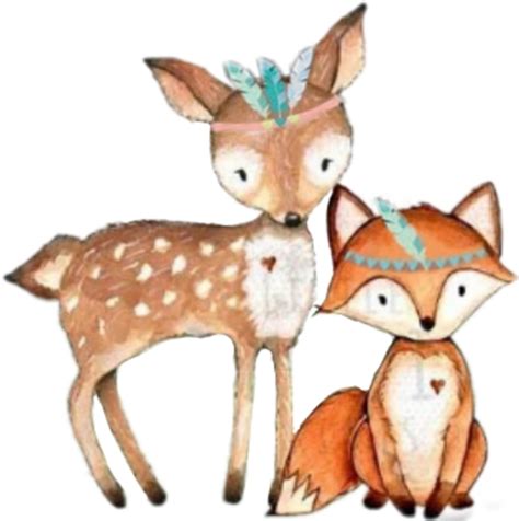 Tribal Clipart Woodland Fox Tribal Woodland Animals Png Download