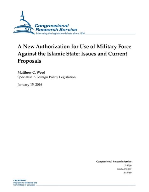 A New Authorization For Use Of Military Force Against The Islamic State