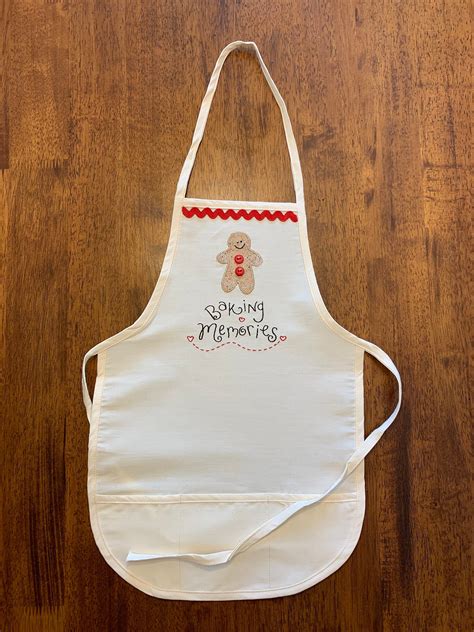 Kids Christmas Making Memories Embroidered Apron Etsy Personalized