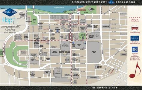 Nashville Downtown Map Nashville Downtown Nashville Vacation Map Of