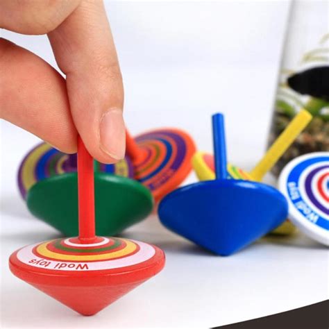 Kids Wooden Desktop Spinning Toy Childrens Leisure Hand Spinne Toys