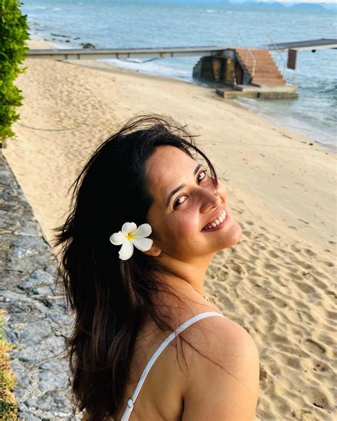 Anasuya Bharadwaj In White Bikini Flaunts Her Fine Natural Curves See Hot Pics