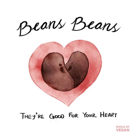 world of vegan world of vegan art beans beans theyre good for your heart illustration