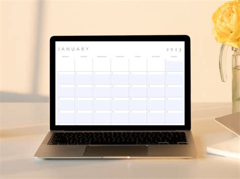 2023 Calendar Printable Digital Monthly Planner Minimalist Etsy