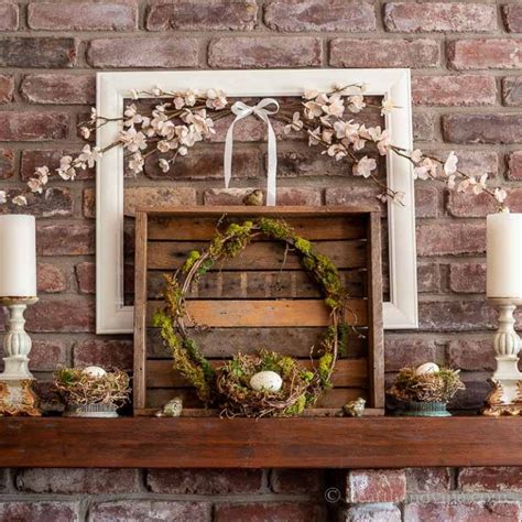 Spring Mantel Ideas With Natural Bird Nests Moss And More Hearth And