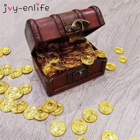 50pcs Pirate Gold Coins Plastic Game Coin Pirate Treasure Game