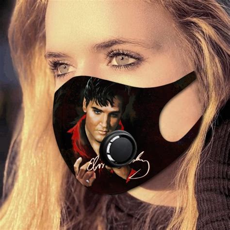 Then, comb up and over the ratted hair, combing off the forehead and working the front up into a curl straight back. Elvis Presley face mask | Boxbox Branding-Luxury t-shirts ...