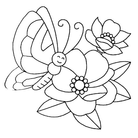 Butterfly And Flowers Coloring Pages For Girls Coloring Pages