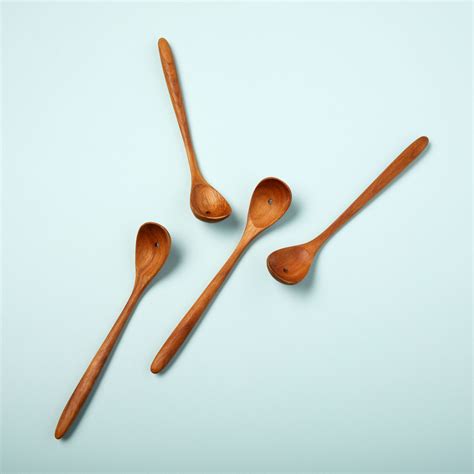 Teak Olive Spoons Set Of 4 Be Home