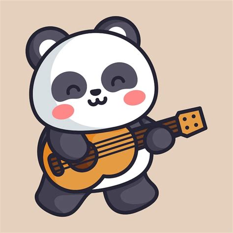 Premium Vector Panda Cute Playing Guitar