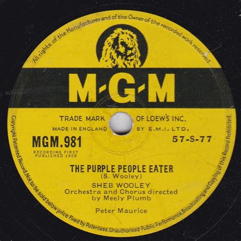 Sheb Wooley The Purple People Eater Recipe For Love Releases