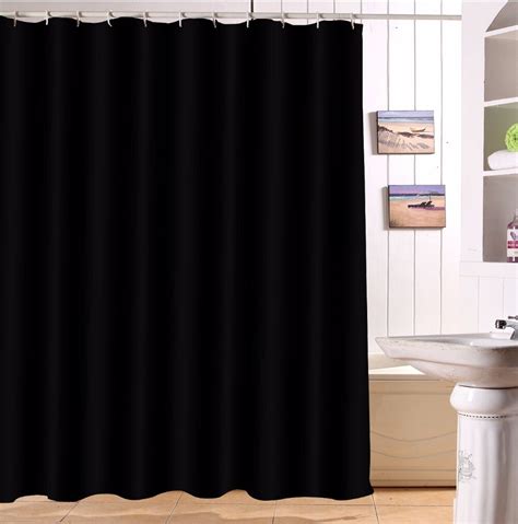 Black White Stripes Bathroom Shower Curtain Liner Polyester