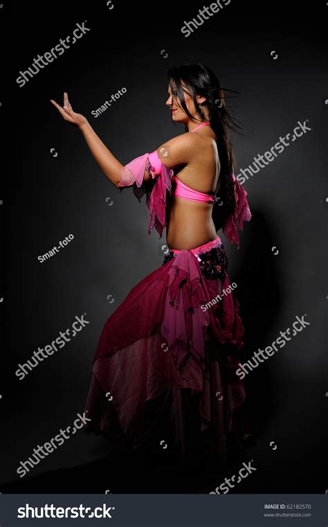 Beautiful Sexy Dancer Woman Bellydance Costume Stock Photo
