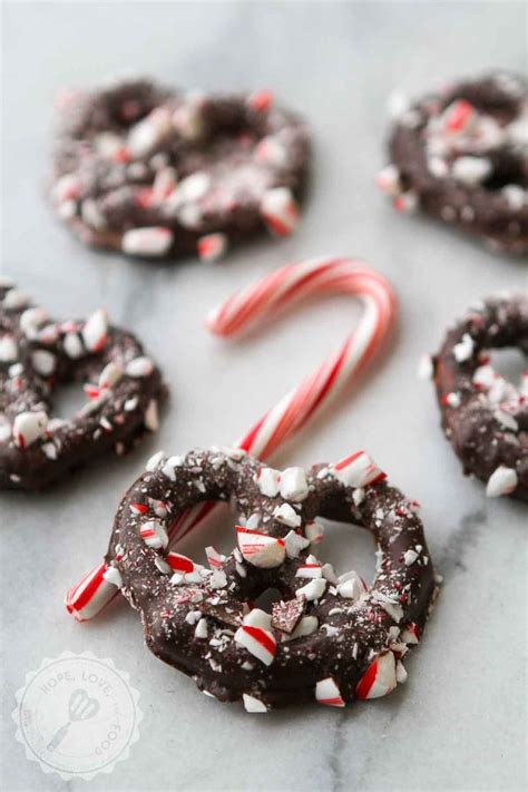 Peppermint Chocolate Covered Pretzels Chocolate