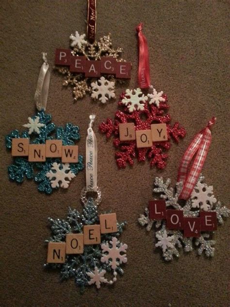 Christmas Scrabble Snowflake Ornaments Creative Christmas Crafts