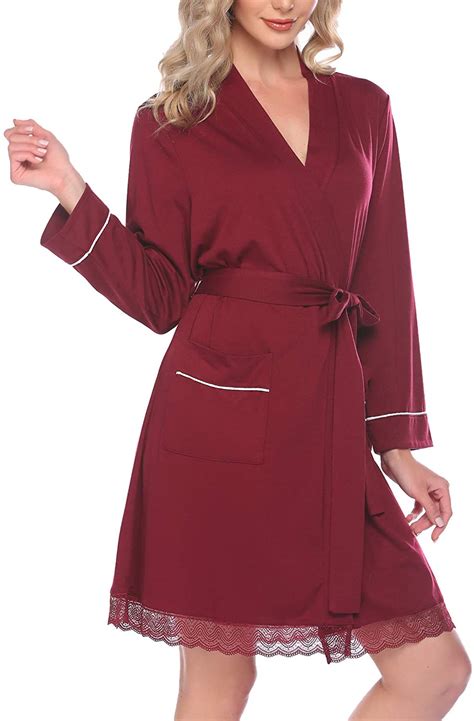 hotouch robes for women lightweight bathrobe long sleeve lace kimono robe knee l ebay