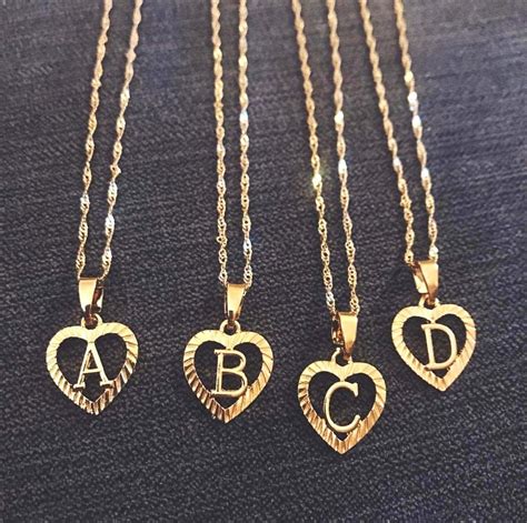 18k Gold Initial Heart Necklace Initial Heart Necklace Heart Necklace Gold Diamond Necklace