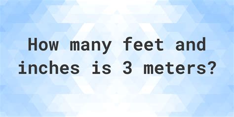 3 Meters To Feet And Inches Calculatio