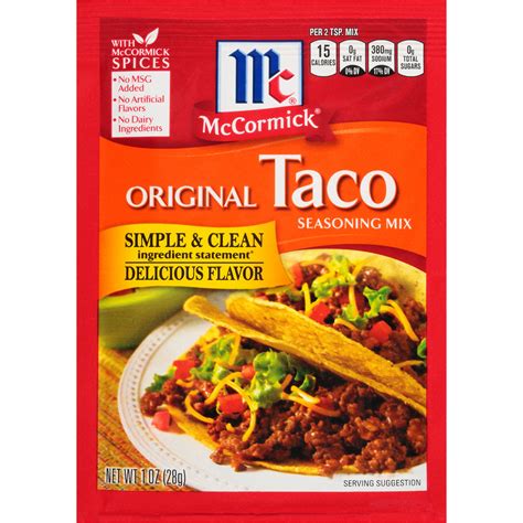 Mccormick Original Taco Seasoning Mix Packet 1 Oz