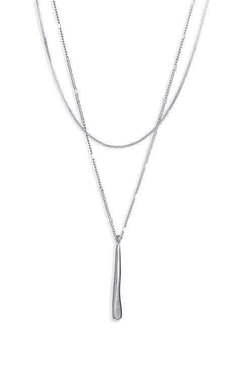 Jenny Bird Layered Pendant Necklace In Silver Metallic Lyst