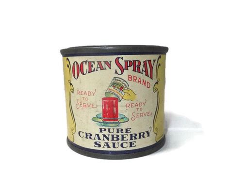 Vintage Tin Can Bank Ocean Spray Cranberry Sauce Old Etsy Ocean