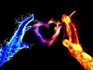 Fire And Ice Hearts With Images Fire Heart Fire And Ice Wallpaper