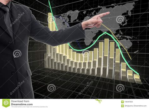 Business Man Showing Growth Graph Stock Photo - Image of stock, showing: 106497834