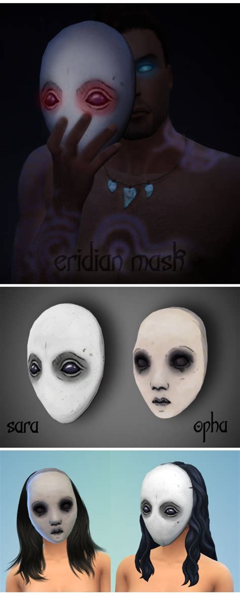 Sims 4 Mm Cc Sims Four Prosthetic Mask Jester Mask Creepy Masks Creepy Smile Bunny Mask