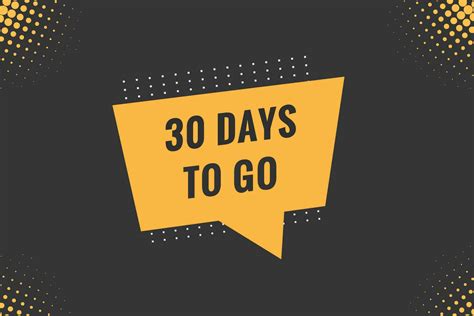 30 Days To Go Text Web Button Countdown Left 30 Day To Go Banner Label