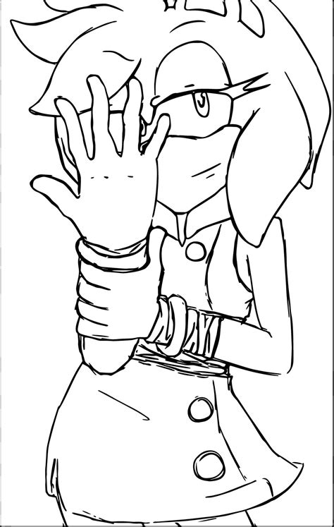 Amy Rose Hiding With Hand Coloring Page