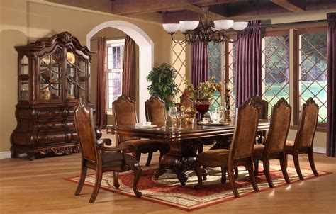 The custom floor includes a white and black pattern to match the dining room furniture. Perfect Formal Dining Room Sets for 8 - HomesFeed