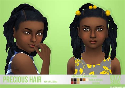 Sims 4 Ccs The Best Precious Ponytails Hair For Girls By Onyxsims
