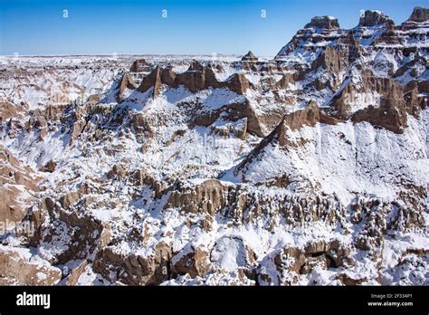 Badlands National Park In Winter South Dakota U S A Stock Photo Alamy
