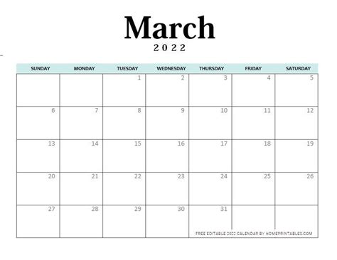 Editable 2022 Calendar Template Absoluteple
