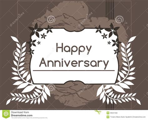 Colorful Happy Anniversary Greeting Card In Green Stock Vector