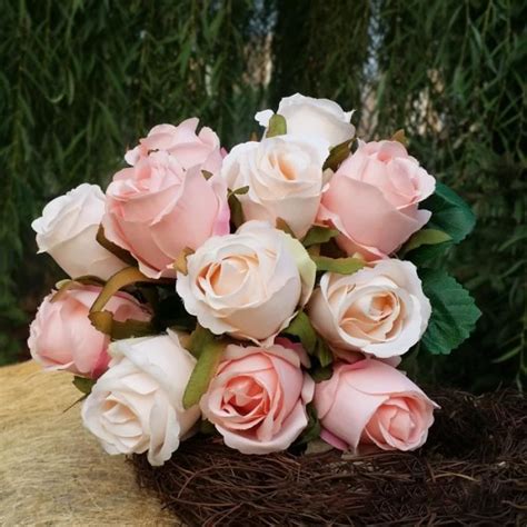 Lot De 12 Bouquets De Rose Fleurs Artificielle Pour Décoration De