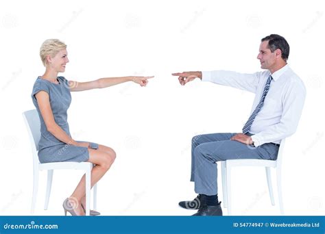 Business People Pointing At Each Other Stock Image Image Of Business