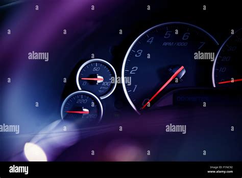Car Dashboard Instruments Modern Vehicle Dashboard Dials Closeup